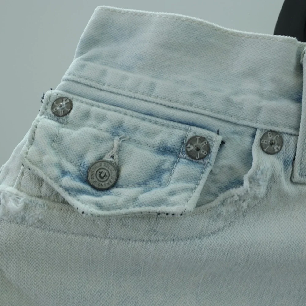 True Religion Geno Jeans Men's 30 x 32 Worn Sunfaded Relaxed Slim Fit Distressed